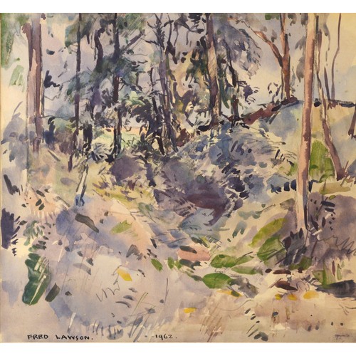 407 - Fred Lawson (1888-1968), Bolton Glade, watercolour signed and dated 1959, 23 x 24cm and another wood... 