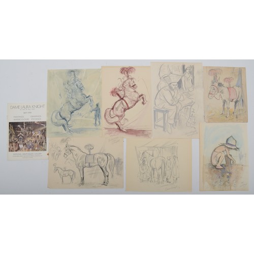 411 - Attributed to Dame Laura Knight RA, RWA, RE, PSWA, DBE (1877-1970), Doey, circus donkey, pencil and ... 