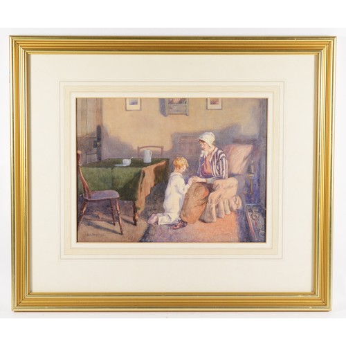 413 - Albert George Stevens (Staithes Group 1863-1925), Bedtime, watercolour, signed, 22cm x 29cm