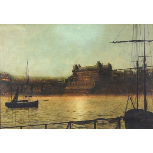 516 - Follower of John Atkinson Grimshaw (1836-1893), Grand Hotel Scarborough, oil on board, signed and da... 