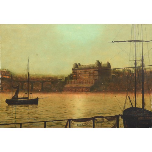 516 - Follower of John Atkinson Grimshaw (1836-1893), Grand Hotel Scarborough, oil on board, signed and da... 