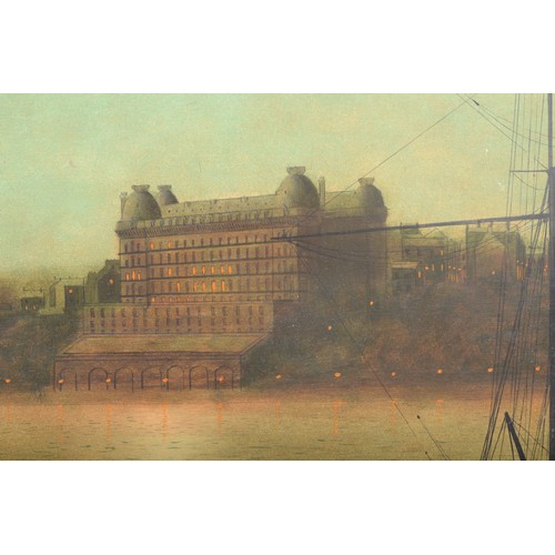 516 - Follower of John Atkinson Grimshaw (1836-1893), Grand Hotel Scarborough, oil on board, signed and da... 