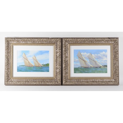 520 - Stephen J. Renard (b.1947), a pair, Racing of Norris Castle, signed, oil on paper, 19 x 27cm. ARR
Pr... 