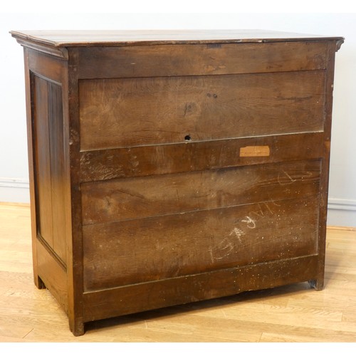 533 - A William III oak chest of drawers, having two short drawers over three graduated long drawers, moul... 