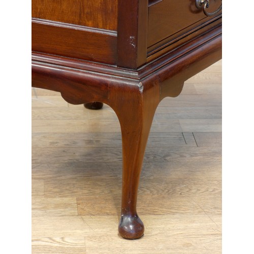 537 - An Edwardian mahogany six height music chest of drawers, having drop down drawer fronts with brass h... 