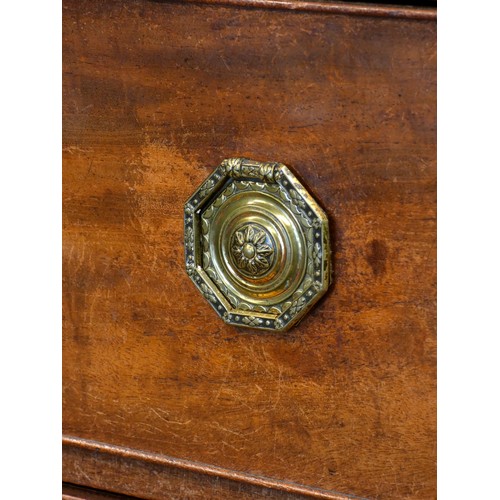 561 - A 19th century mahogany chest-on-chest, the base with three long graduated drawers below two short a... 