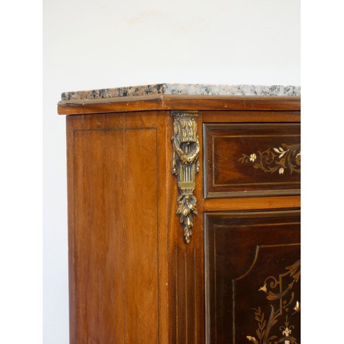 549 - A 19th century French Louis XV style ormolu mounted parquetry and rosewood secrétaire à abattant, th... 