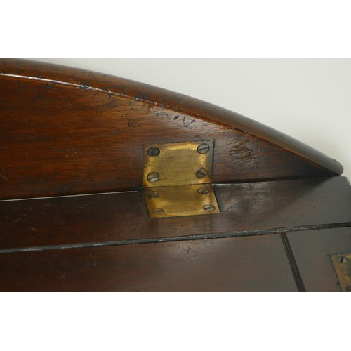 531 - A 19th century mahogany butlers tray, having panelled centre with reeded curved drop down sides. 68 ... 