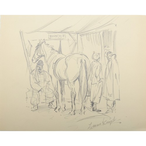 411 - Attributed to Dame Laura Knight RA, RWA, RE, PSWA, DBE (1877-1970), Doey, circus donkey, pencil and ... 