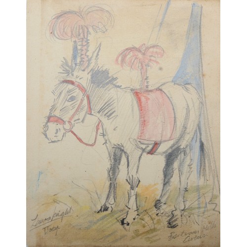 411 - Attributed to Dame Laura Knight RA, RWA, RE, PSWA, DBE (1877-1970), Doey, circus donkey, pencil and ... 