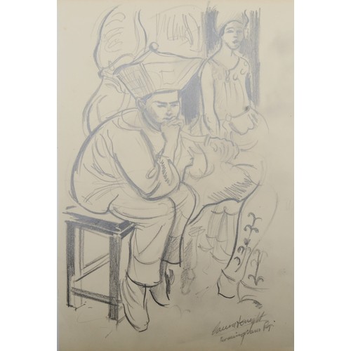 411 - Attributed to Dame Laura Knight RA, RWA, RE, PSWA, DBE (1877-1970), Doey, circus donkey, pencil and ... 