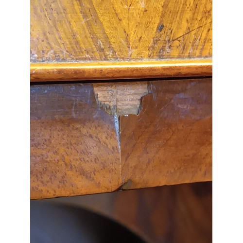 530 - A George II walnut kneehole desk, burrbanded quarter-veneered shaped top with moulded edge above bru... 