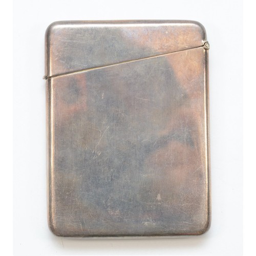 10 - An Edwardian silver card case, London 1903, of plain form, 9.5 x 7cm, 94gm