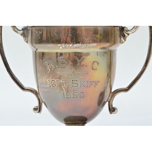 12 - Portsmouth Yacht Club interest; a silver trophy cup, Snipe, 1934, 8.5cm and R.S.Y.C. 16ft Skiff 1950... 