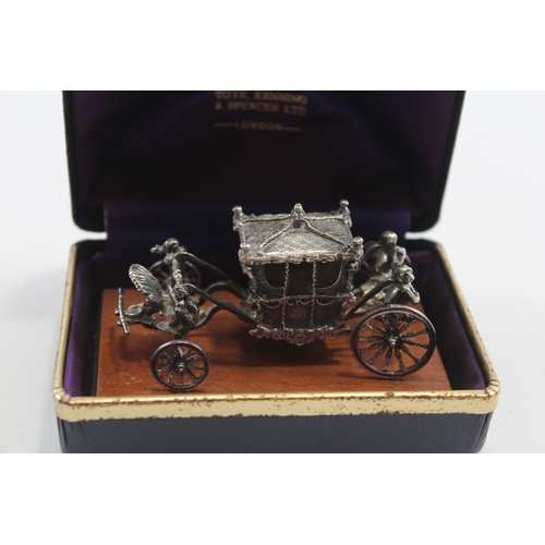 48 - A cast silver limited edition commemorative Silver Jubilee Coronation cast coach, by Toye, Kenning &... 