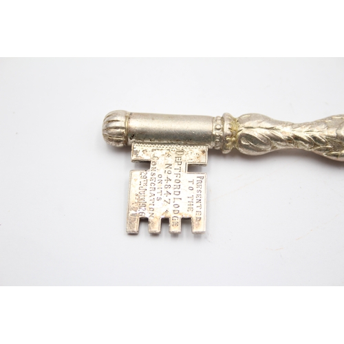 50 - Masonic interest, a silver presentation key, Birmingham 1926, Deptford Lodge, no 4847key 11 cm, 34gm