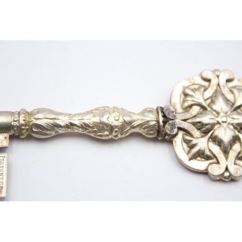 50 - Masonic interest, a silver presentation key, Birmingham 1926, Deptford Lodge, no 4847key 11 cm, 34gm