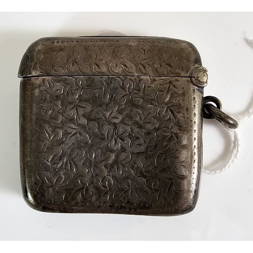 56 - A Victorian silver vesta case, Chester 1900, 4.5 x 4.5cm, 30gm