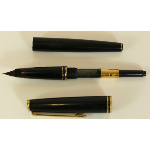 66 - Mont Blanc, a Classique black fountain pen with 14K gold nib,