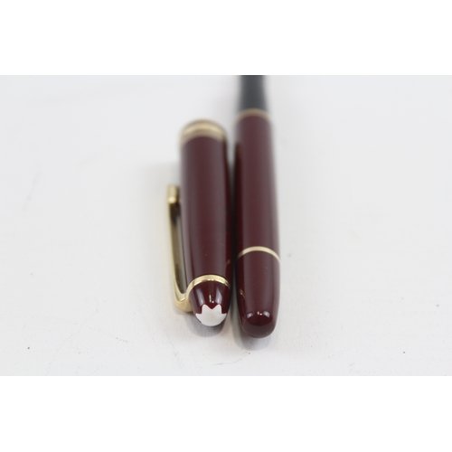 67 - Mont Blanc, a Meisterstück Classique burgundy fountain pen with 14K gold nib