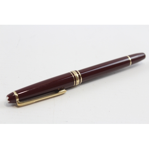 67 - Mont Blanc, a Meisterstück Classique burgundy fountain pen with 14K gold nib