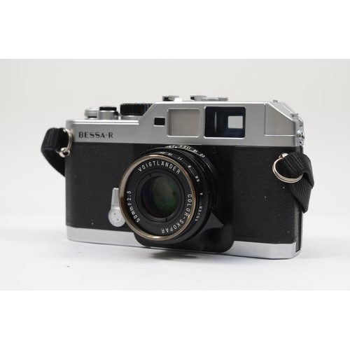 A Voigtlander Bessa-R 35mm film rangefinder camera, with a