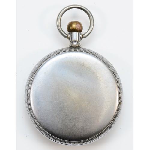 83 - Limit, a nickel open face keyless wound screw back pocket watch with a brass miners screw front prot... 