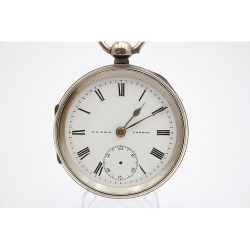 85 - A silver key wind open face pocket watch, Chester 1900, 50mm