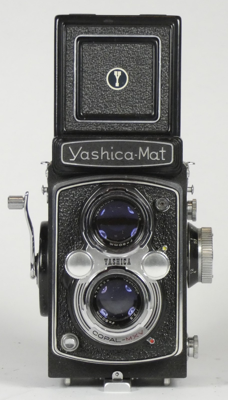A Yashica-Mat Copal MXV TLR medium format camera, with a