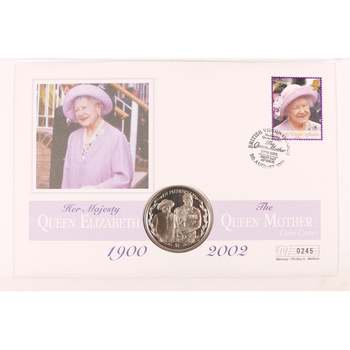 111 - The Queen Mother, 1900 - 2002, The life and times of, coin and stamp folder.