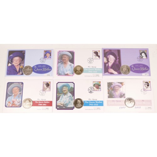 111 - The Queen Mother, 1900 - 2002, The life and times of, coin and stamp folder.