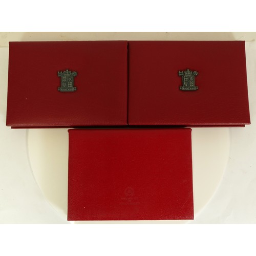 114 - Royal Mint, three coin sets, cased