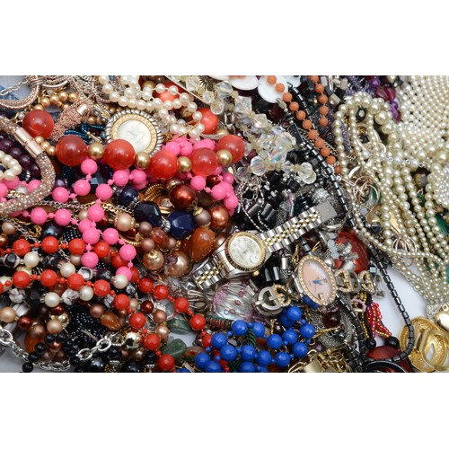 141 - A quantity of costume jewellery and watches.