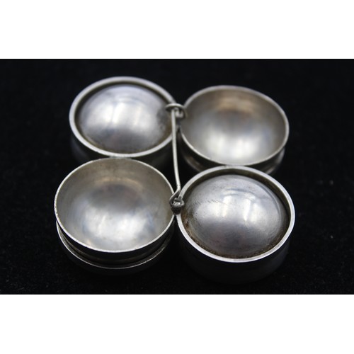 219 - A mid century unmarked silver abstract brooch, 55 x 55mm, 36gm