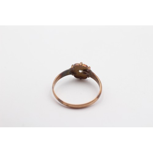 361 - A Victorian 9ct rose gold and old cut diamond ring, town and date erased by sizing, c.1880, N, 1.4gm