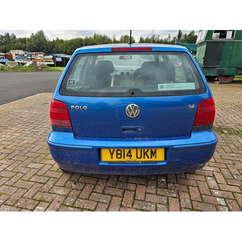 7 - 2001 VW POLO, 1390cc. Registration number Y814UKM. VIN number WVWZZZ6NZ1Y259513.
Property of a decea... 