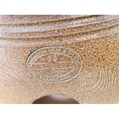 18 - A pair of Errington Reay & Co salt glaze stoneware pots, 41cm high