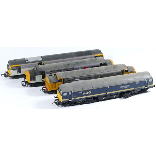 18 - Hornby & Lima, OO gauge, a collection of 4 locomotives, unboxed to include a National Rail 37063, a ... 