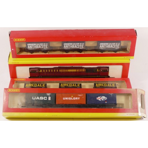 78 - Hornby, OO gauge, a collection that includes an EW&S 58033 locomotive and 3x 3 wagon carriages, all ... 