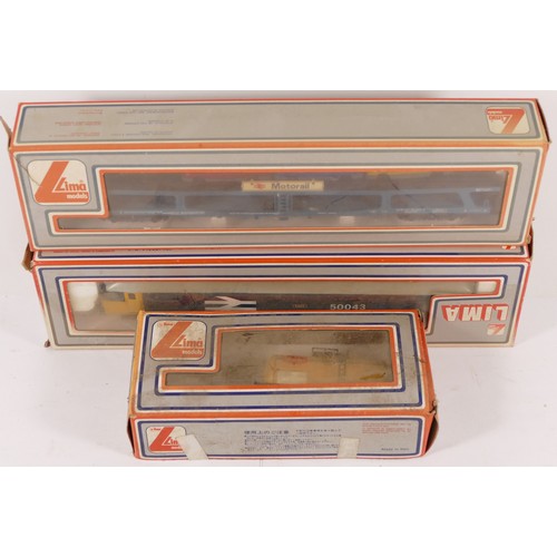 87 - Lima, OO gauge, a collection that includes 1x locomotive 50043, 1x car freight carriage and 1x tank ... 