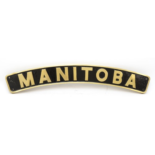 140 - A brass replica L.M.S Jubilee nameplate 'Manitoba' (originally carried by 45558).