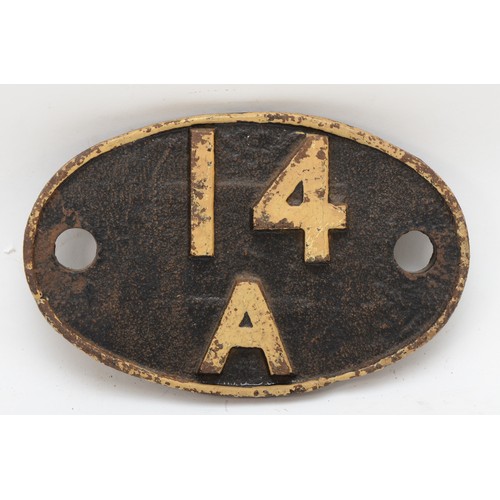 141 - '14 A' Cricklewood (London) B.R(M) cast-iron shed-plate.