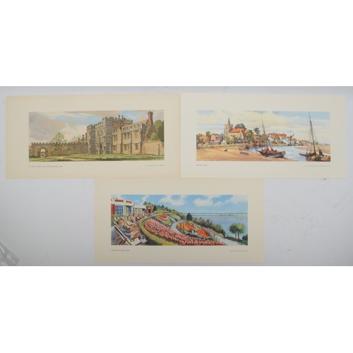 145 - Three original unframed carriage prints to include, St. Osyth priory, near Clacton-on-Sea, Essex (Ba... 