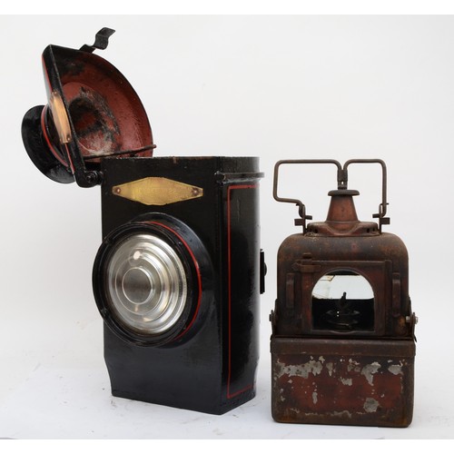 150 - Adlake lamp-case (with L.M.S plaque) complete with internal lamp and burner.