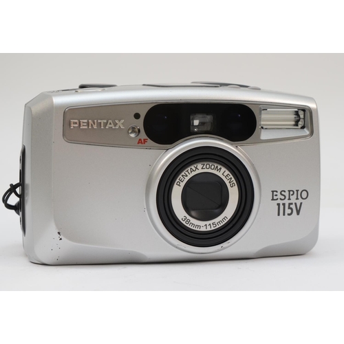 160 - A Pentax Espio 115V 35mm film camera, with soft carry case, working