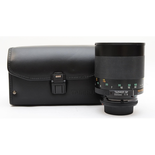 171 - A Tamron 500mm f8 mirror lens, canon fit, with storage case, strap, tri-pod mount and manual, untest... 