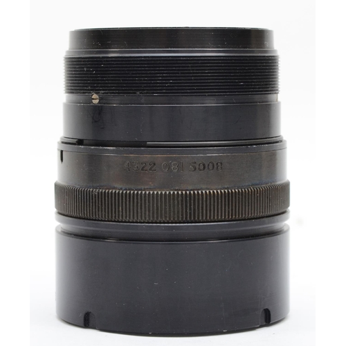 185 - A military lens, stamped with S69225 and 4322 081 5008, together with a Rank Taylor Hobson Xerox 8 1... 