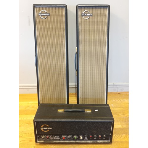 417 - A Carlsbro Sound Equipment guitar amplifier, model CS 60 PA, together with two Carlsbro upright spea... 