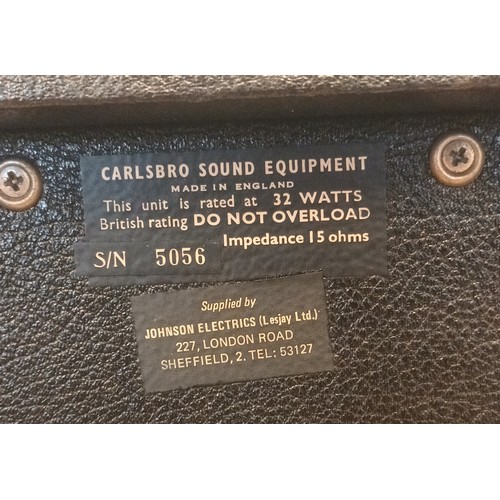417 - A Carlsbro Sound Equipment guitar amplifier, model CS 60 PA, together with two Carlsbro upright spea... 