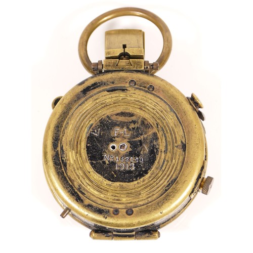 497 - WWI , a British Army brass compass, by F-L, dated 1918.